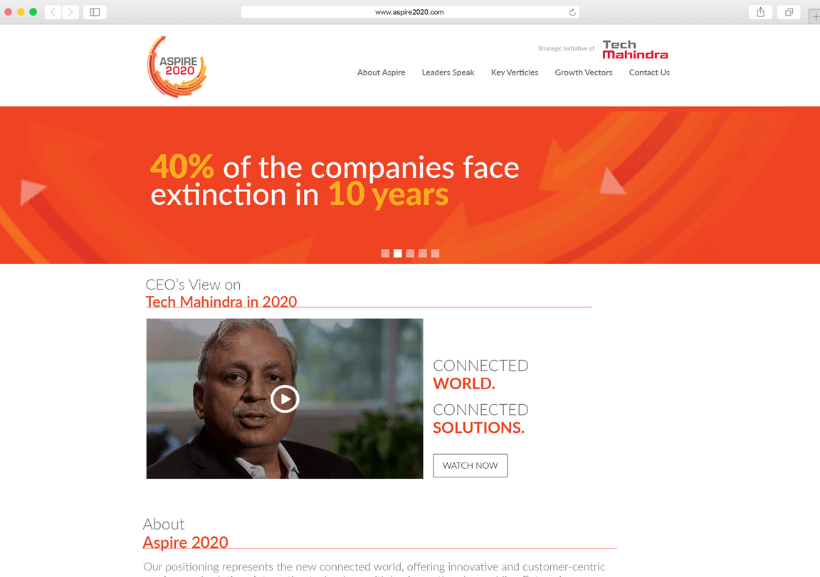 Tech Mahindra Aspire 2020 Responsive Website Design