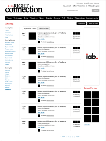 The Right Connection Site: Social Networking website design and development